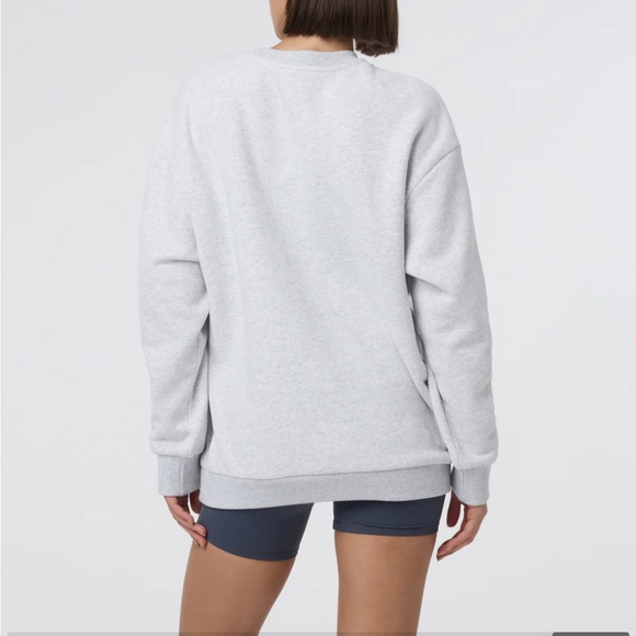 Vuori Restore Oversized Crew 2.0, Pale Heather Grey Crewneck Sweatshirt - Picture 6 of 7